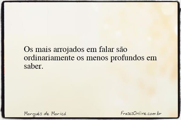 Frase de Marquês de Maricá