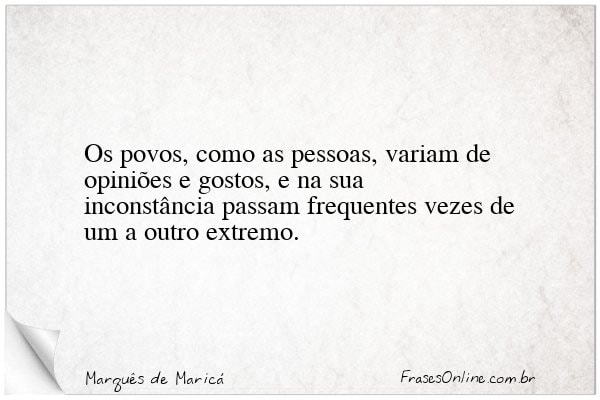 Frase de Marquês de Maricá