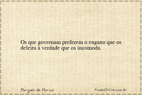 Frase de Marquês de Maricá
