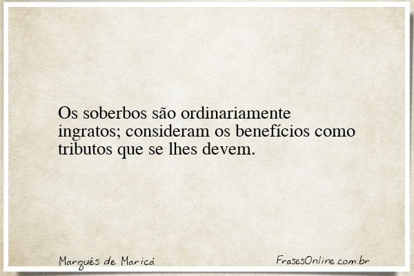 Frase de Marquês de Maricá