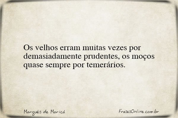 Frase de Marquês de Maricá