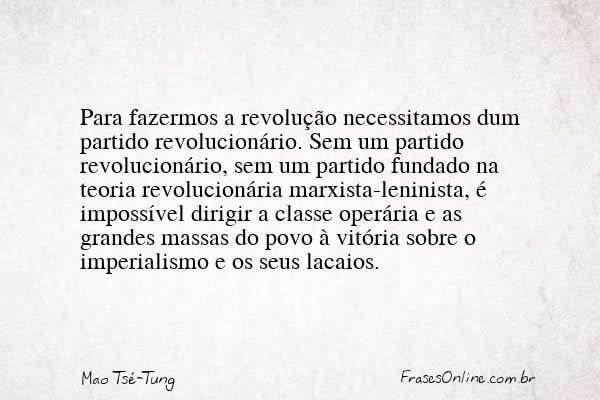 Frase de Mao Tsé-Tung