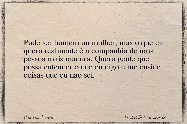 Frase de Marina Lima