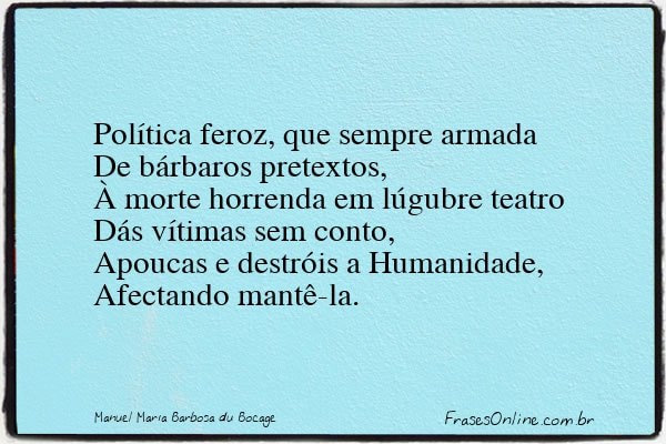 Frase de Manuel Maria Barbosa du Bocage
