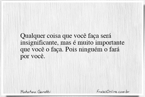 Frase de Mahatma Gandhi