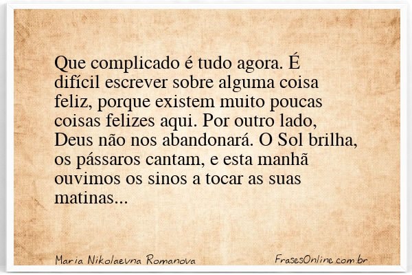 Frase de Maria Nikolaevna Romanova