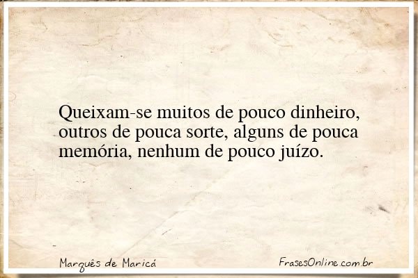 Frase de Marquês de Maricá