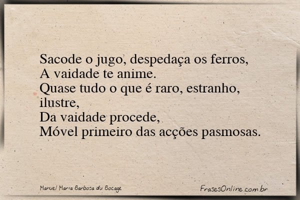 Frase de Manuel Maria Barbosa du Bocage