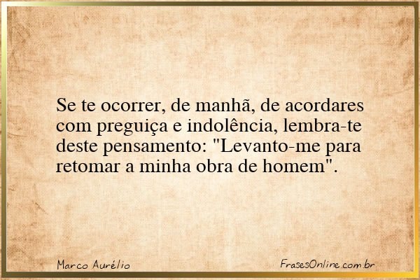 Frase de Marco Aurélio