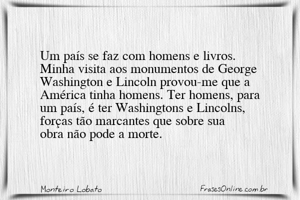 Frase de Monteiro Lobato