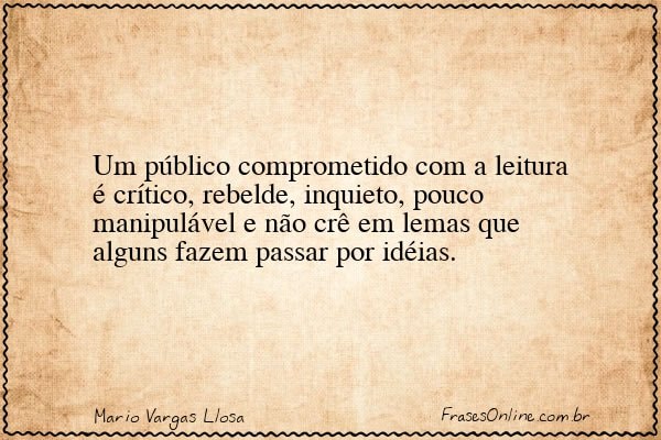 Frase de Mario Vargas Llosa