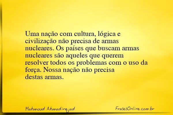 Frase de Mahmoud Ahmadinejad