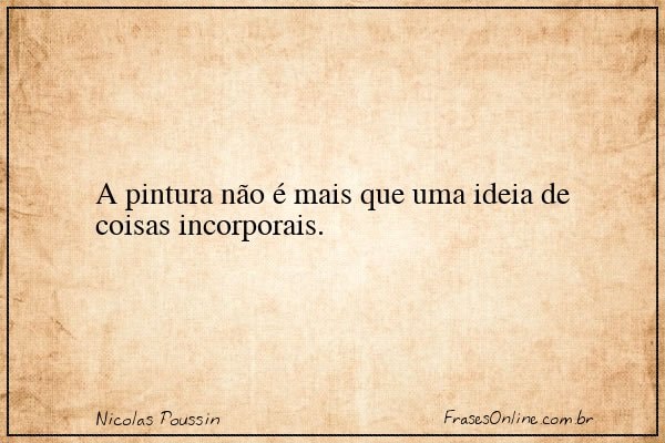 Frase de Nicolas Poussin