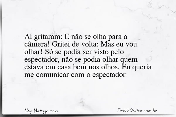 Frase de Ney Matogrosso