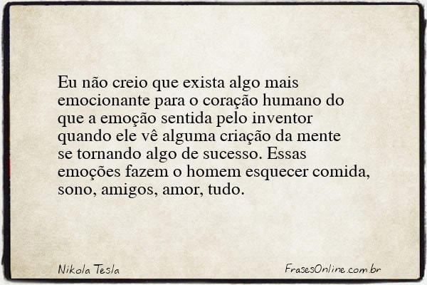Frase de Nikola Tesla