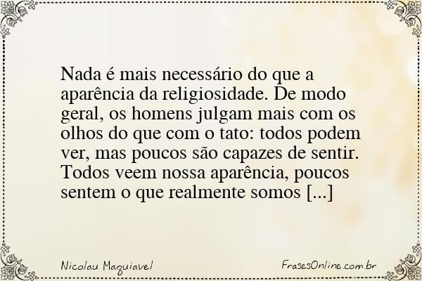 Frase de Nicolau Maquiavel
