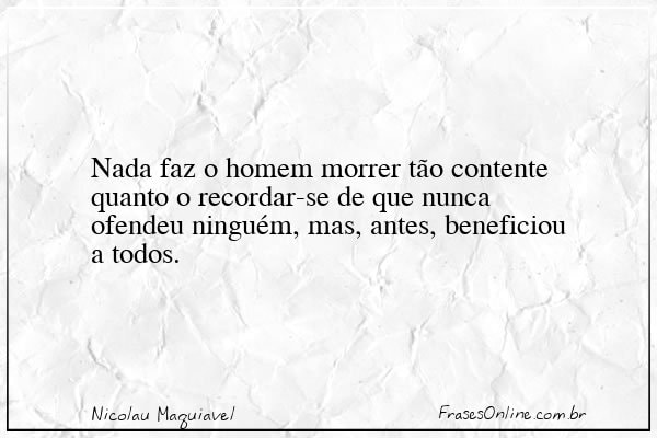 Frase de Nicolau Maquiavel