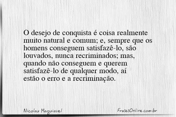 Frase de Nicolau Maquiavel