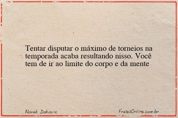Frase de Novak Dokovic