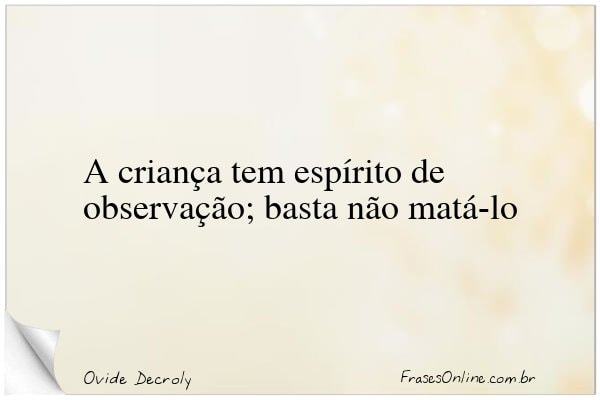 Frase de Ovide Decroly