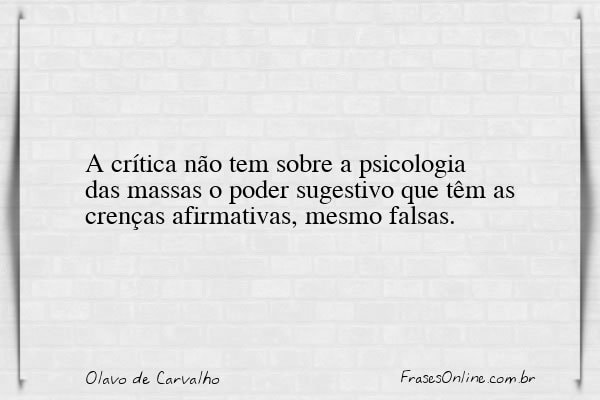 Frase de Olavo de Carvalho