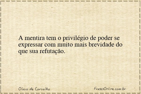Frase de Olavo de Carvalho