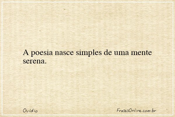 Frase de Ovídio