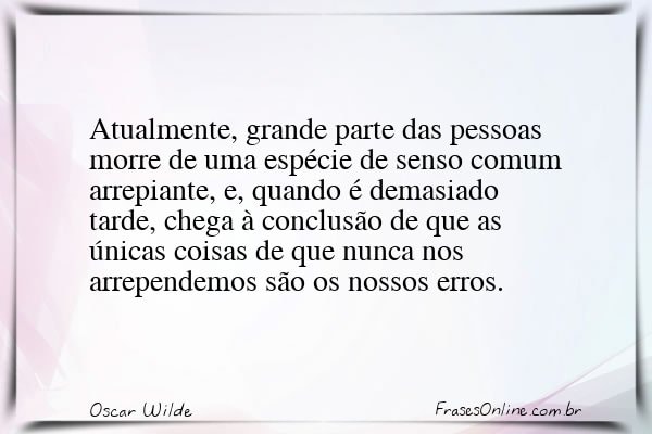 Frase de Oscar Wilde