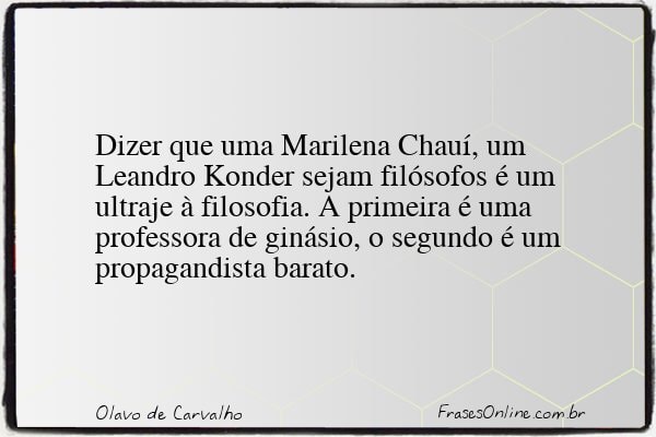 Frase de Olavo de Carvalho