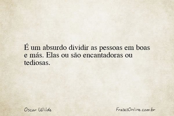 Frase de Oscar Wilde