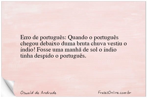 Frase de Oswald de Andrade