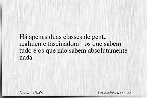 Frase de Oscar Wilde
