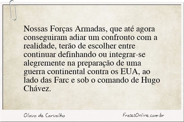 Frase de Olavo de Carvalho