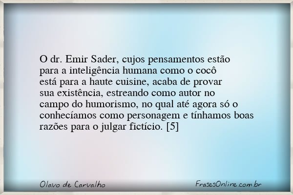 Frase de Olavo de Carvalho