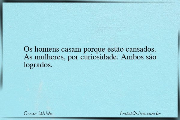 Frase de Oscar Wilde
