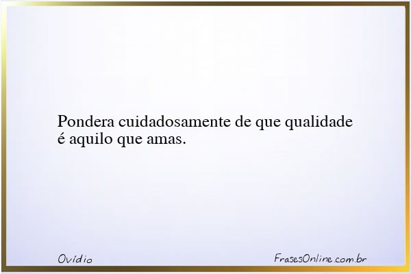 Frase de Ovídio