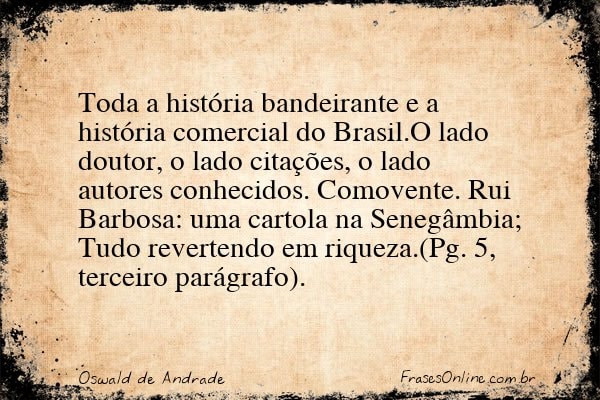 Frase de Oswald de Andrade