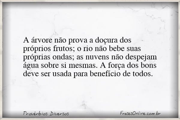 Frase de Provérbios Diversos