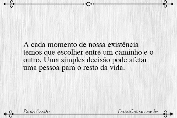 Frase de Paulo Coelho