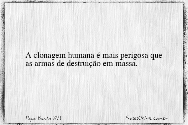 Frase de Papa Bento XVI