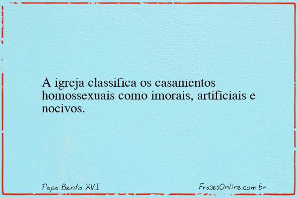 Frase de Papa Bento XVI