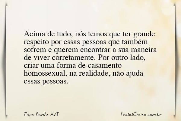 Frase de Papa Bento XVI