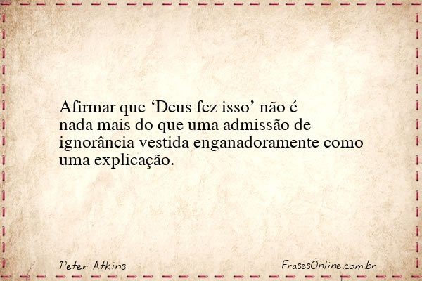 Frase de Peter Atkins