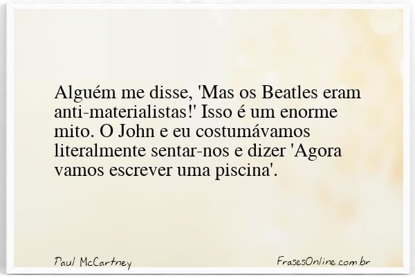 Frase de Paul McCartney