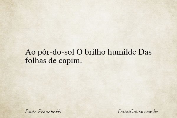 Frase de Paulo Franchetti