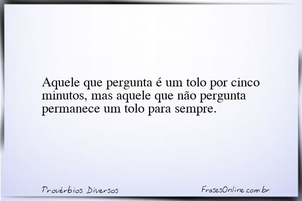 Frase de Provérbios Diversos
