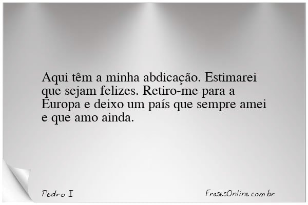 Frase de Pedro I