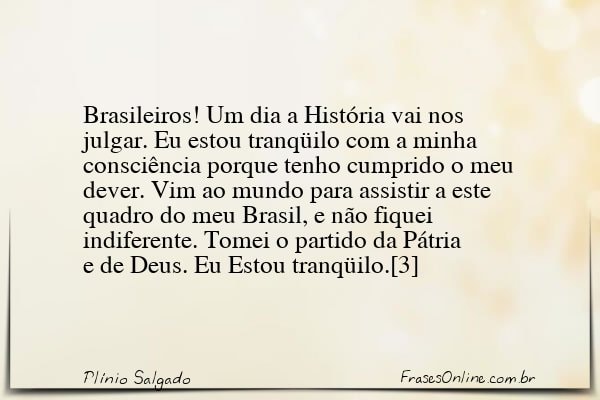 Frase de Plínio Salgado