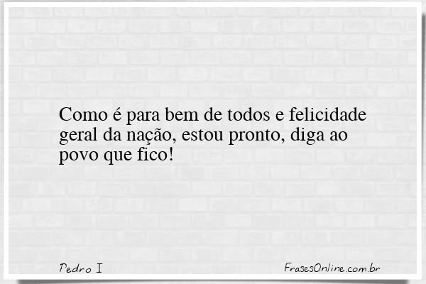 Frase de Pedro I