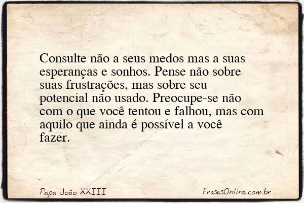 Frase de Papa João XXIII